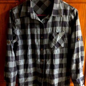 Sparkly Black and Blue Plaid Shirt